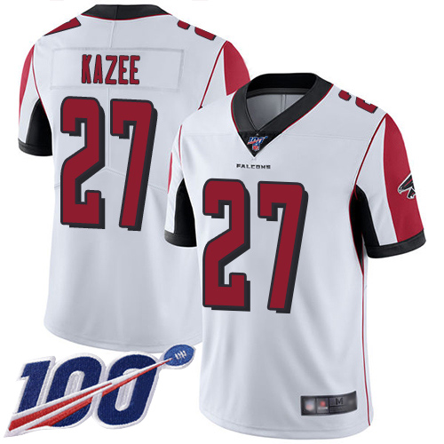 Atlanta Falcons Limited White Men Damontae Kazee Road Jersey NFL Football #27 100th Season Vapor Untouchable->youth nfl jersey->Youth Jersey